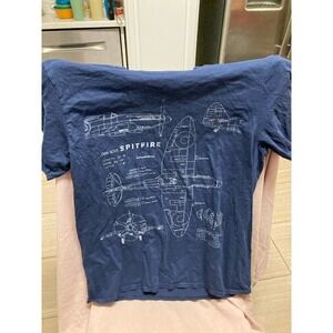 Imperial War Museum Spitfire Blue Prints Shirt Size L